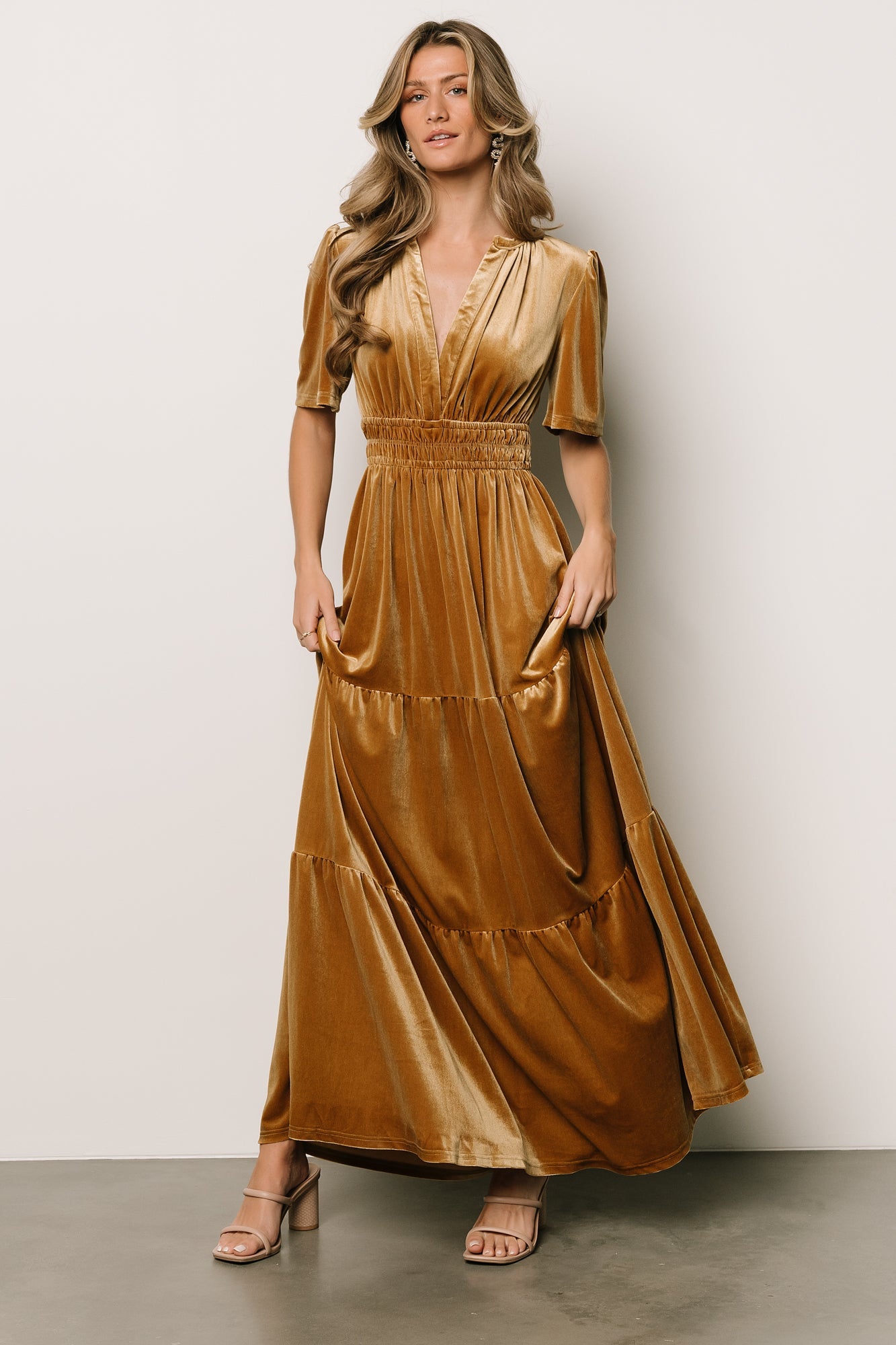 Artemis Velvet Maxi Dress | Dark Gold Clearance Clearance