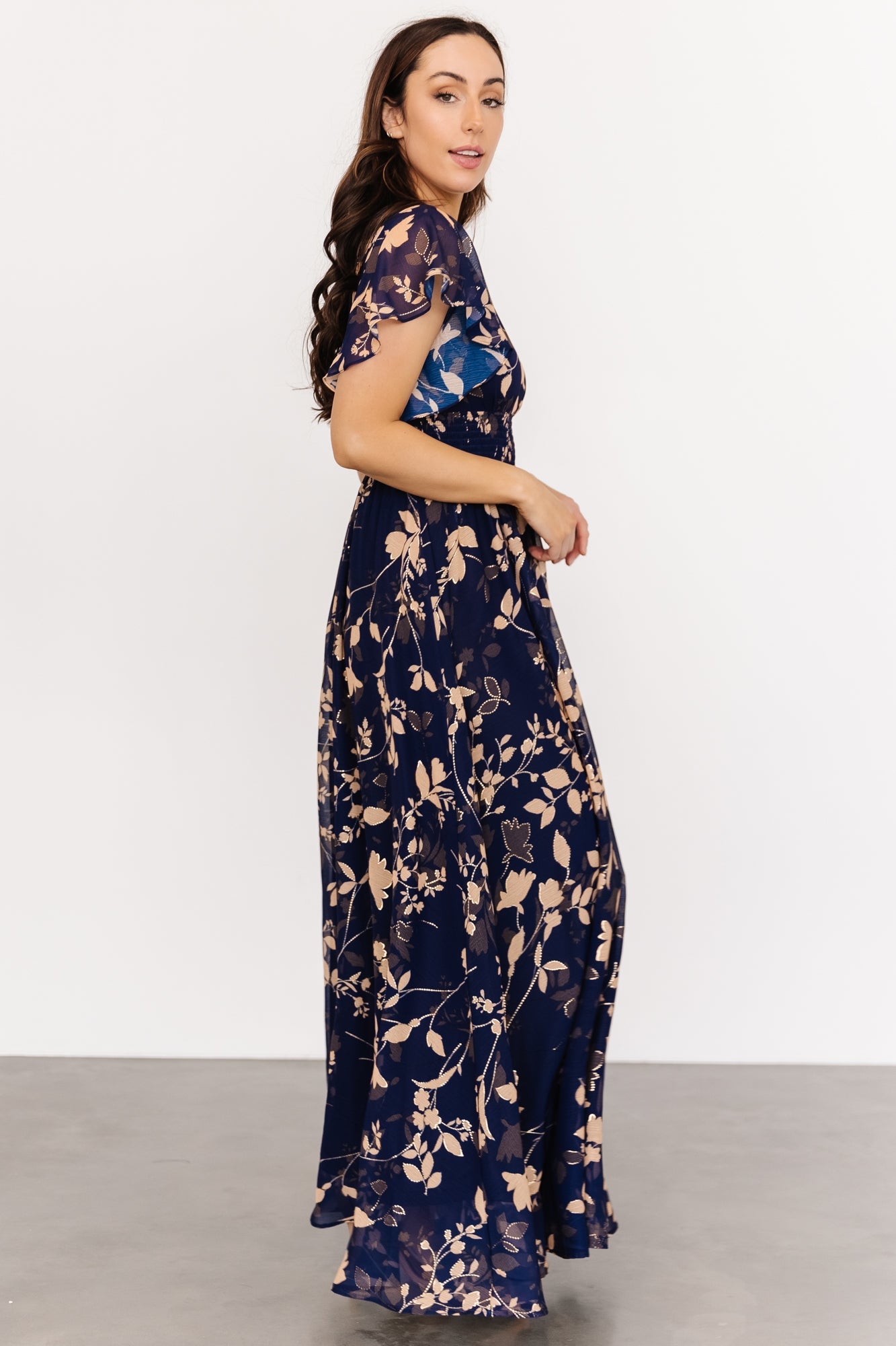 Lynlee Metallic Maxi Dress | Navy Cheap Usa Stockist