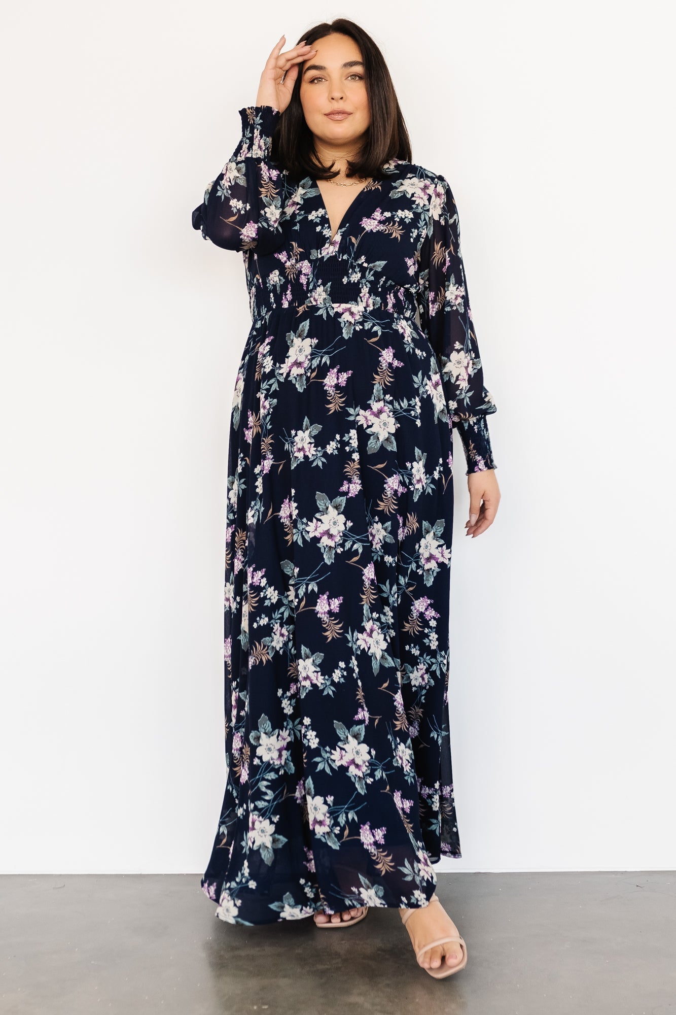 Olivia Maxi Dress | Navy Garden Floral Quality Free Shipping