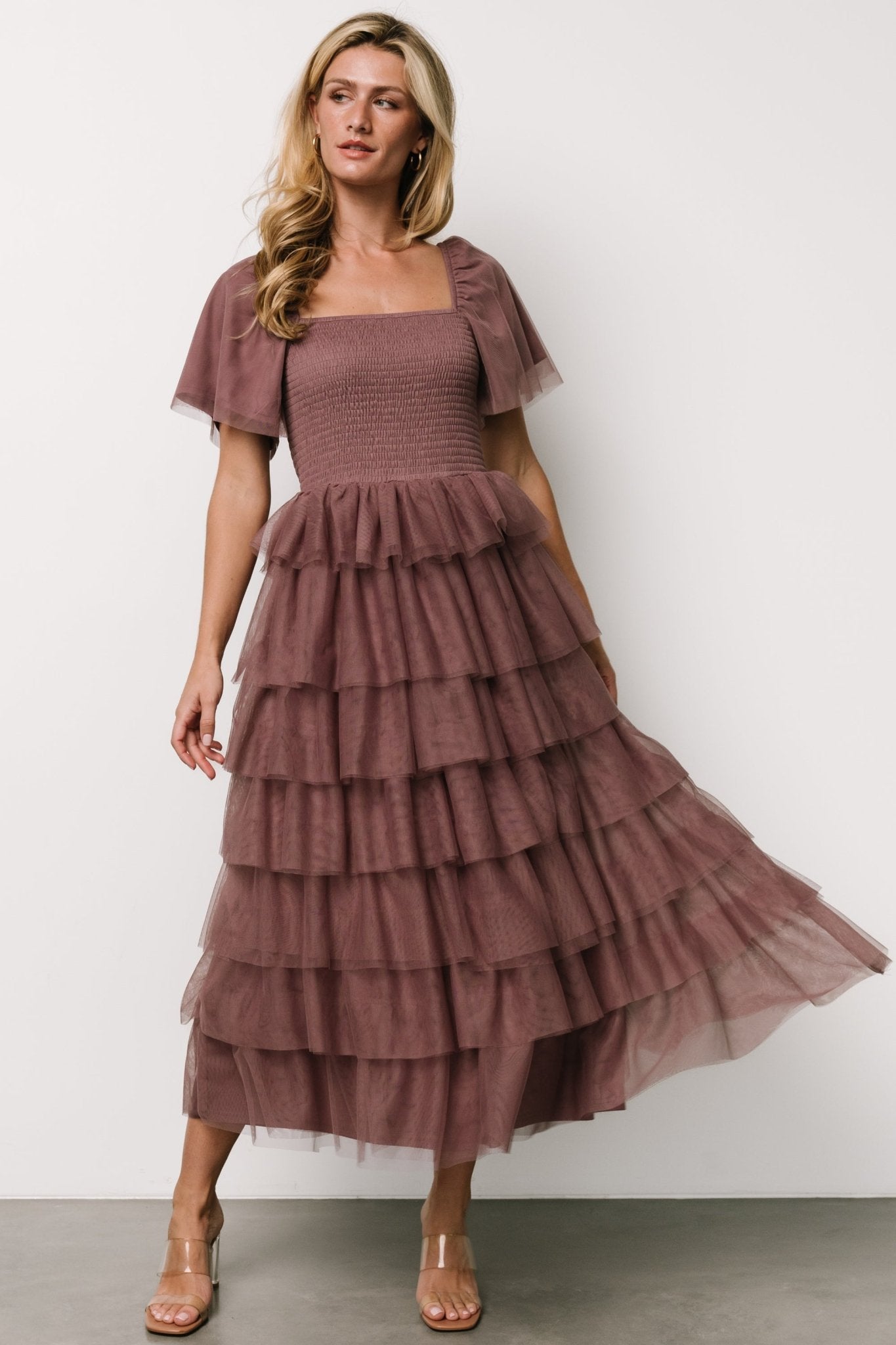 Cherise Tulle Tiered Dress | Dusty Lavender 2025 New For Sale