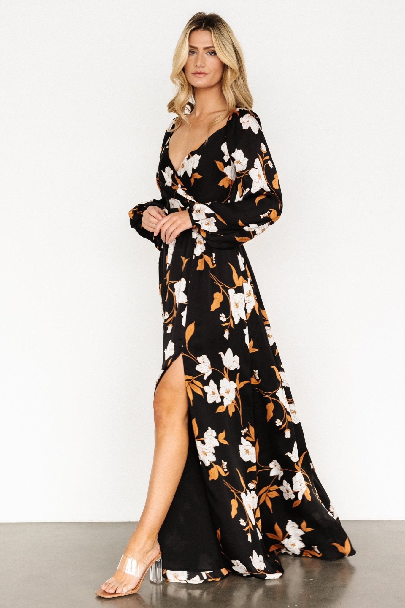 Tristan Maxi Dress | Black Floral Sale Sast