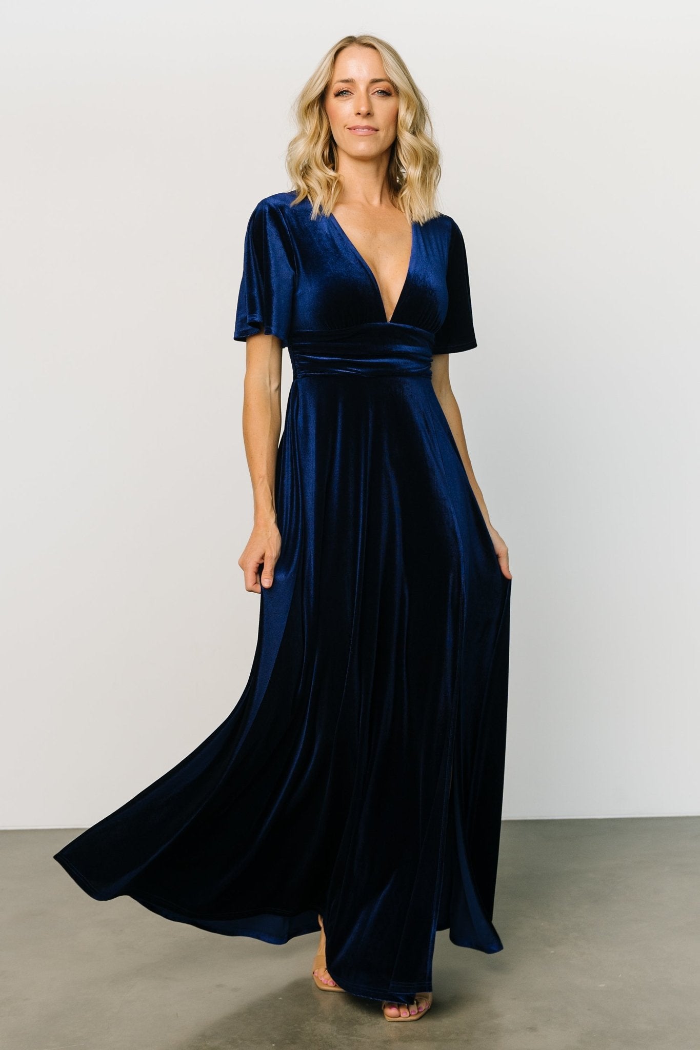 Berenice Velvet Maxi Dress | Navy Discount Wiki