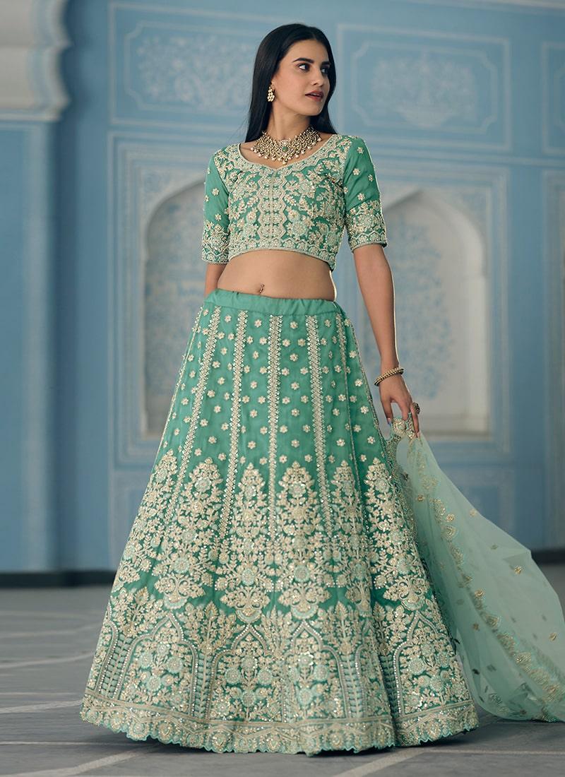 Adorable Green Color With Embroidered Lehenga Choli Clearance Cheapest Pice