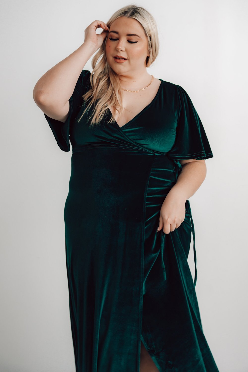 Meghan Velvet Wrap Maxi Dress | Emerald Store Cheap Online