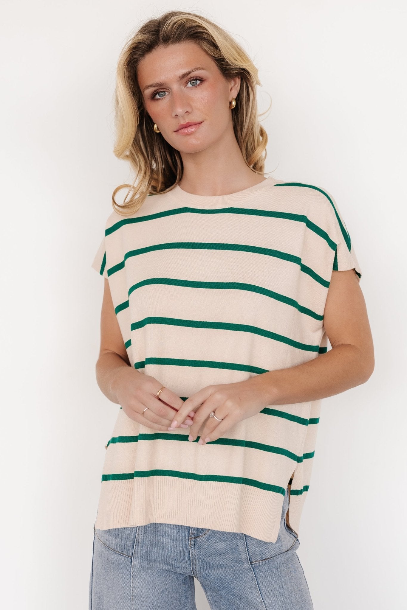 Ada Dolman Top | Natural + Green Discount 2025