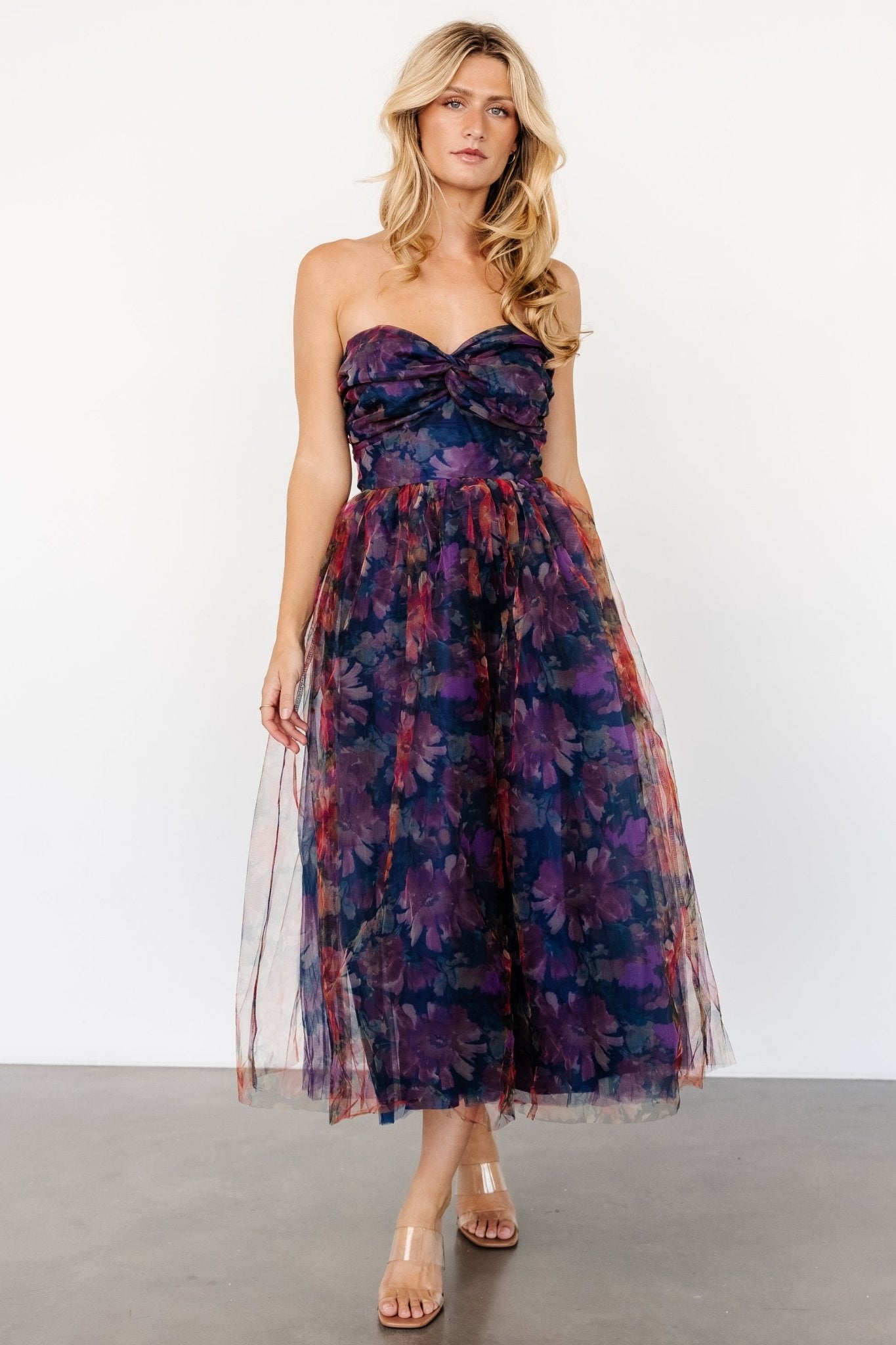 Cristelle Strapless Dress | Navy Multi Floral Release Dates Sale Online