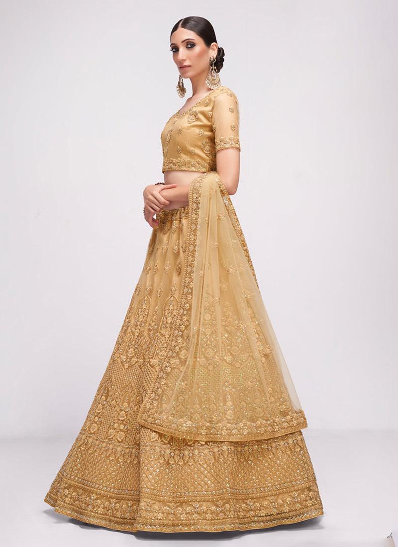 Chikoo Brown Soft Net Wedding Lehenga Buy Cheap Very Cheap