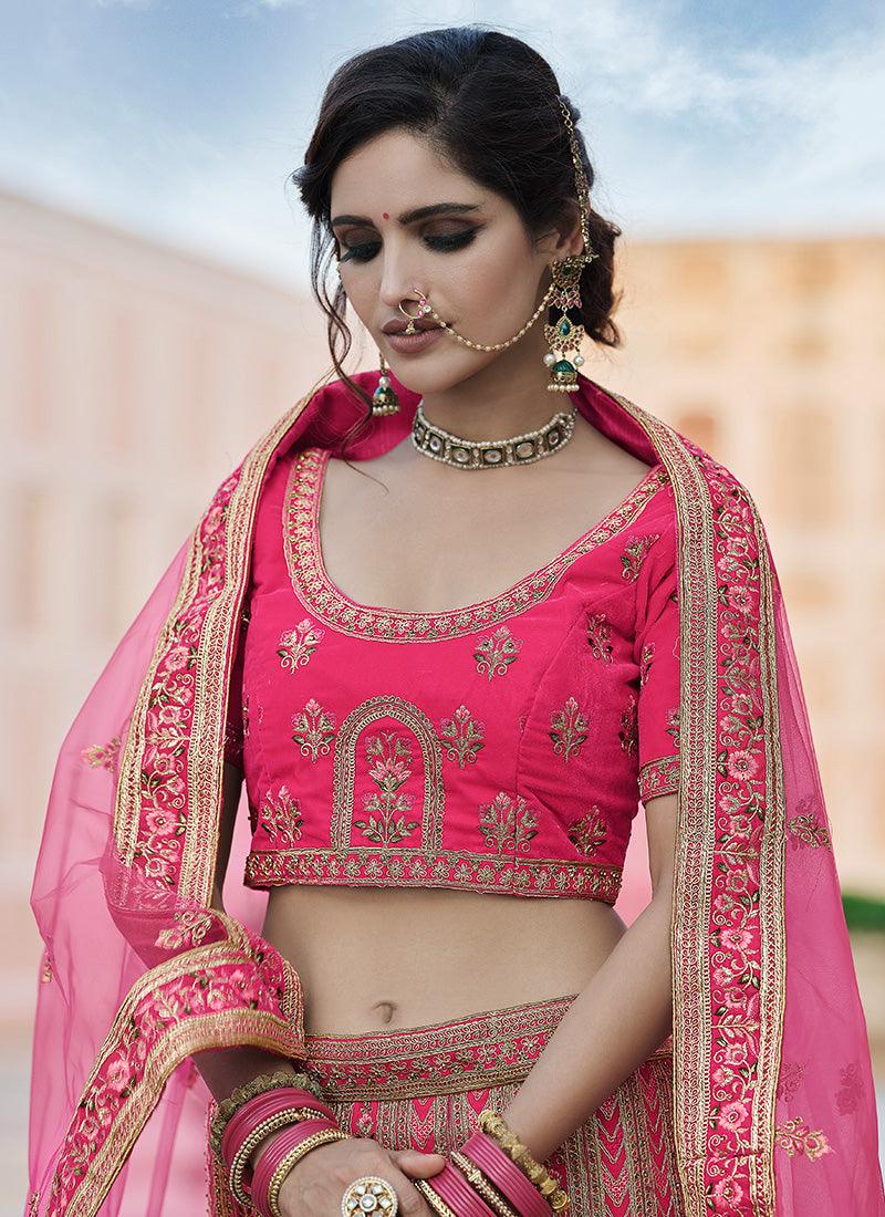 Eye Captivating Look Dori And Stone Work Pink Color Lehenga Buy Cheap Find Great