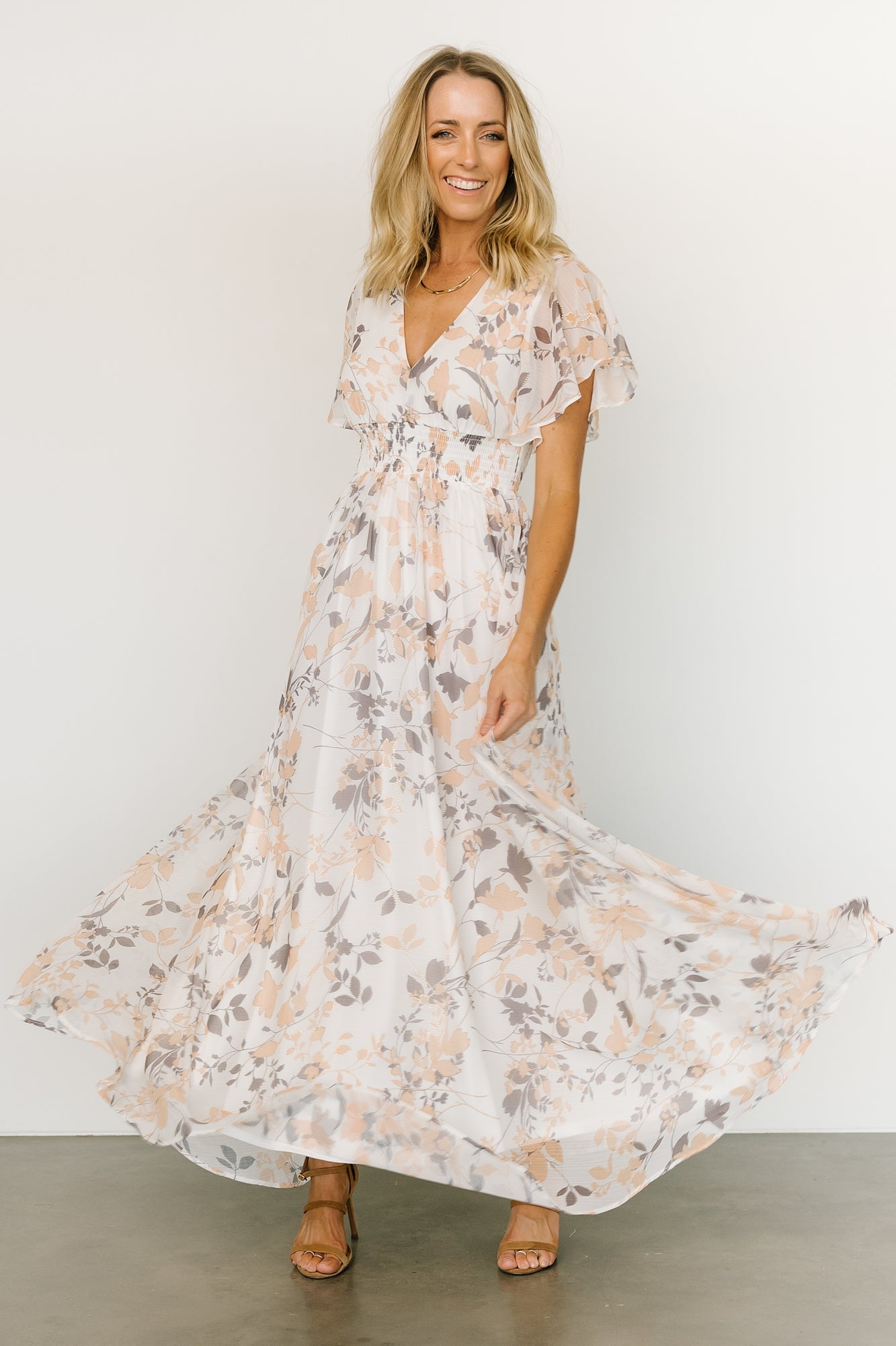 Lynlee Metallic Maxi Dress | Off White Print Buy Cheap Manchester