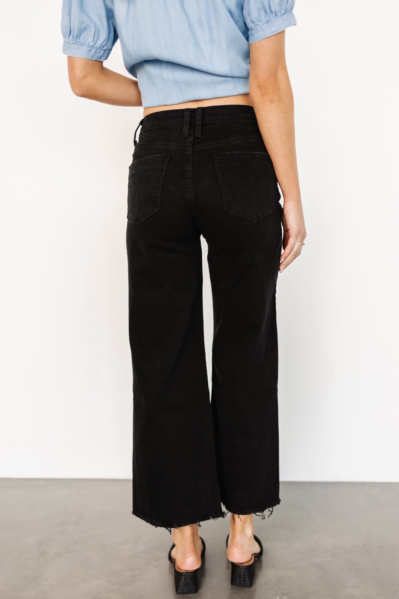 Georgie High Rise Wide Leg Jeans | Black Best Place