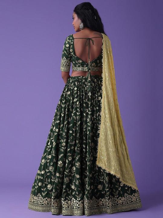 green Georgette appliqué Lehenga choli Geniue Stockist Online