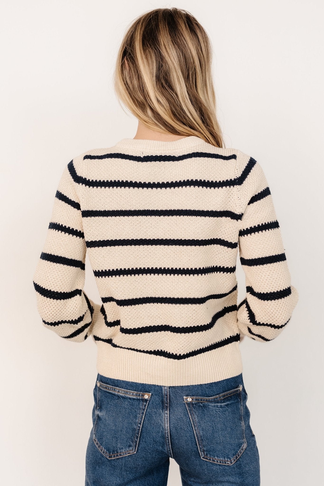 Rianne Knit Sweater | Cream + Navy Stripe Cheap Sale Discounts