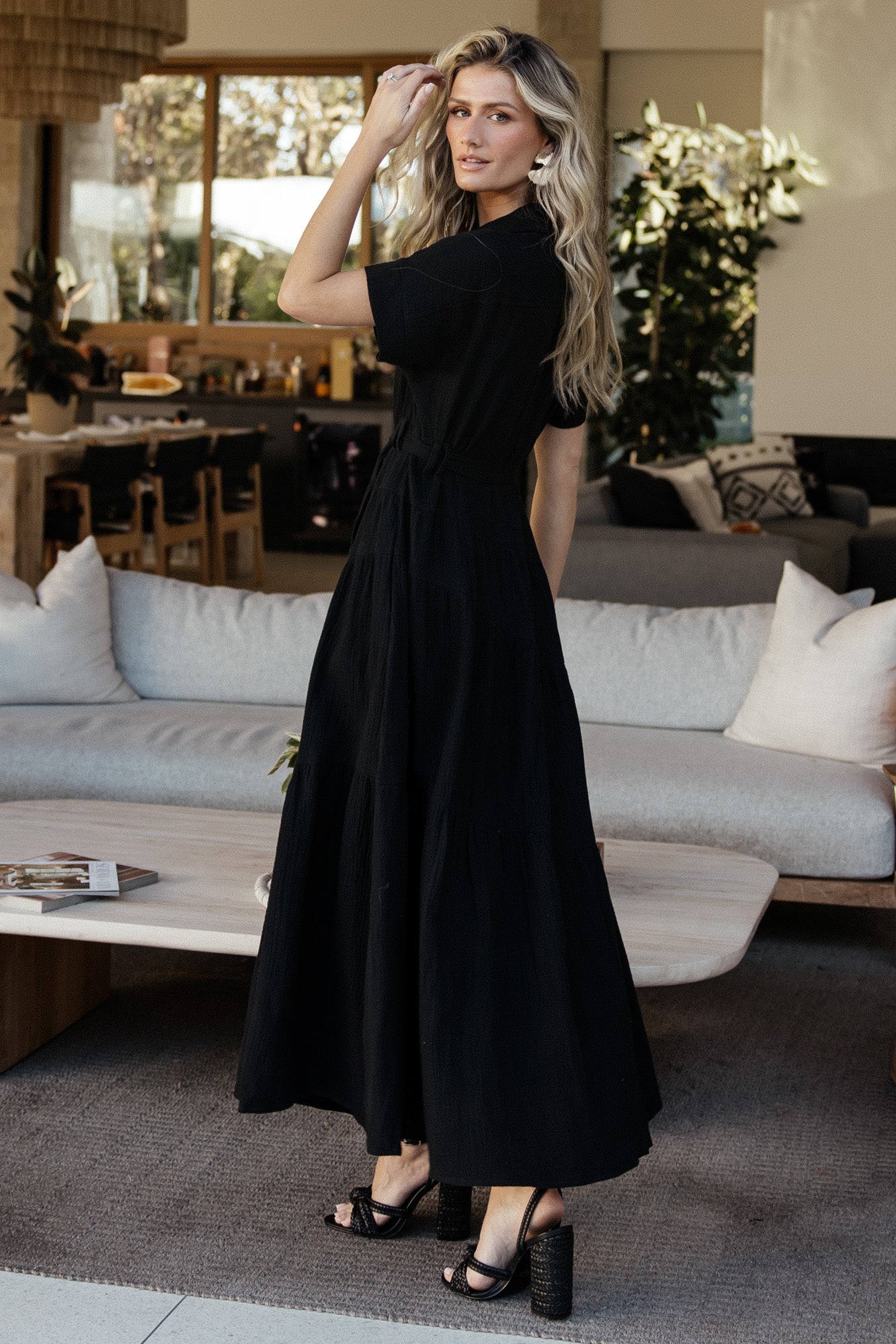 Aizey Button Up Maxi Dress | Black Cheap Sale