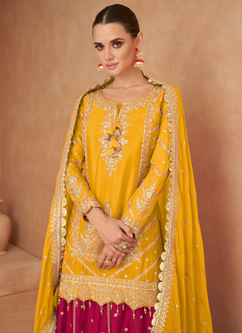 Vibrant and Extraordinary Heavy Embroidered Palazzo Suits Clearance Largest Supplier