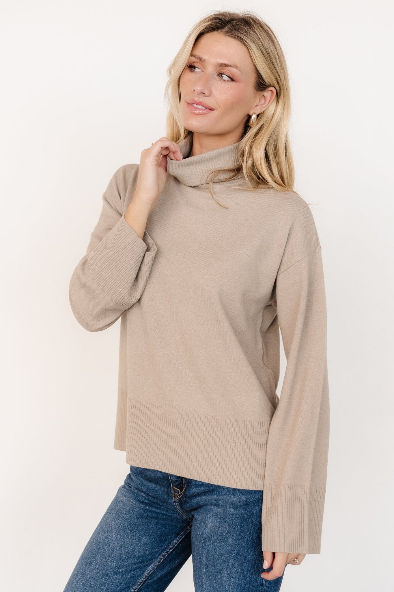 Irene Turtleneck Sweater Top | Stone Cheap Pices Authentic