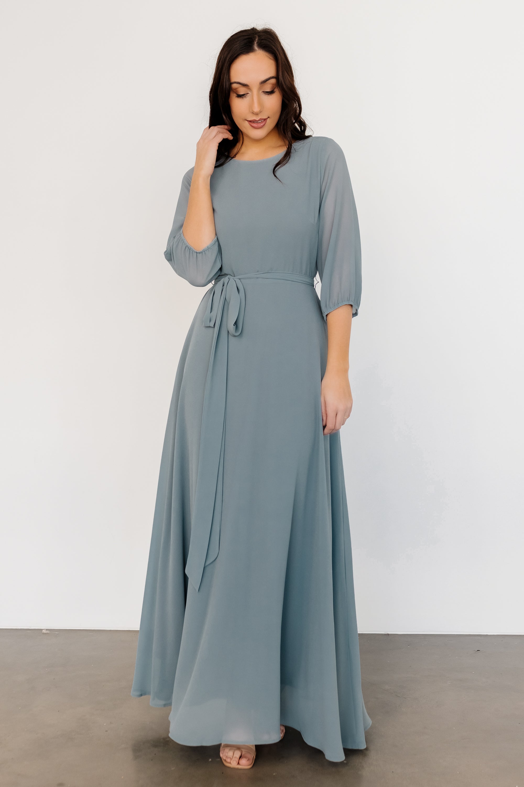 Rebecca Maxi Dress | Dusty Blue Low Pice Fee Shipping For Sale