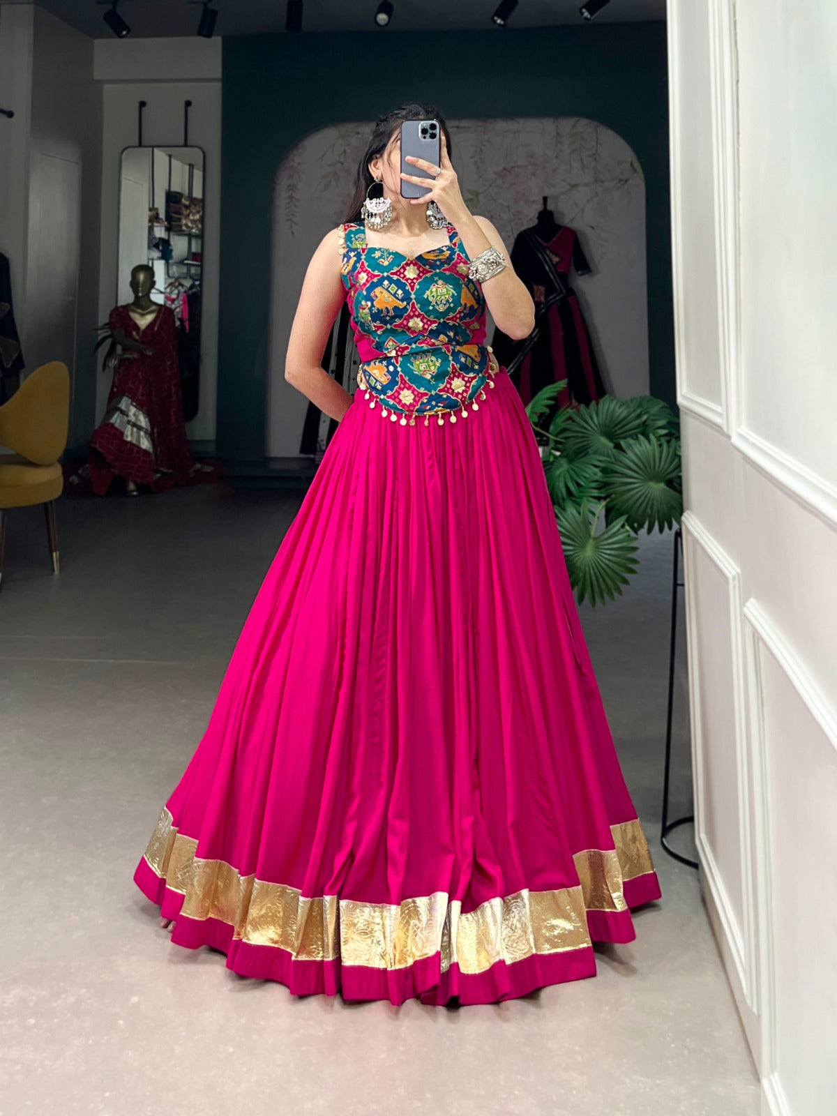 Enchanting Pure Rayon Embbosed Design Lehenga Choli Clearance Shop