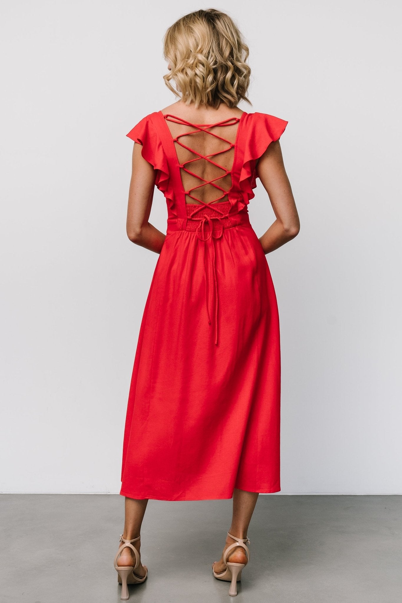 Elena Midi Dress | Red Buy Cheap Comfortable