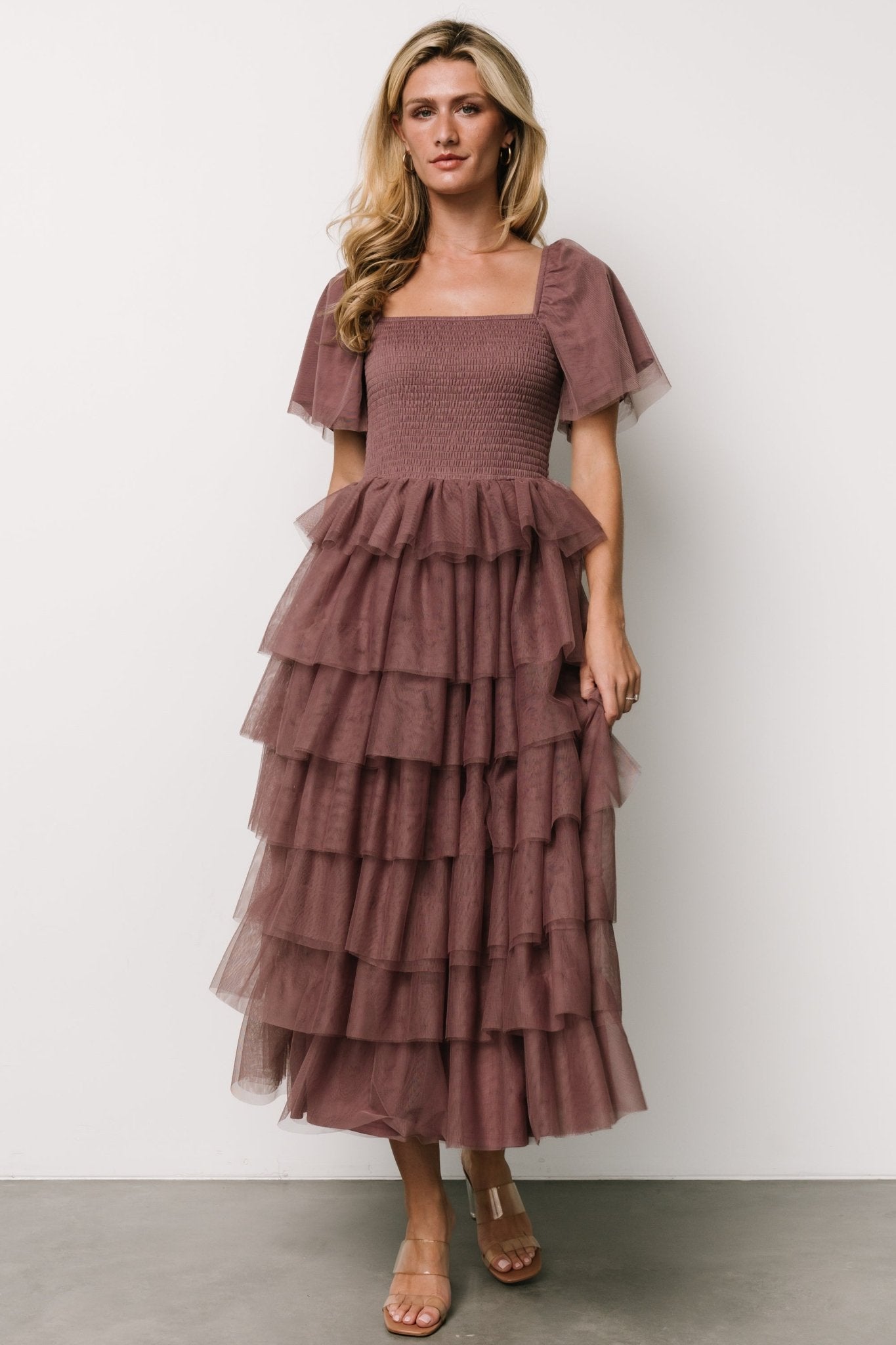 Cherise Tulle Tiered Dress | Dusty Lavender 2025 New For Sale