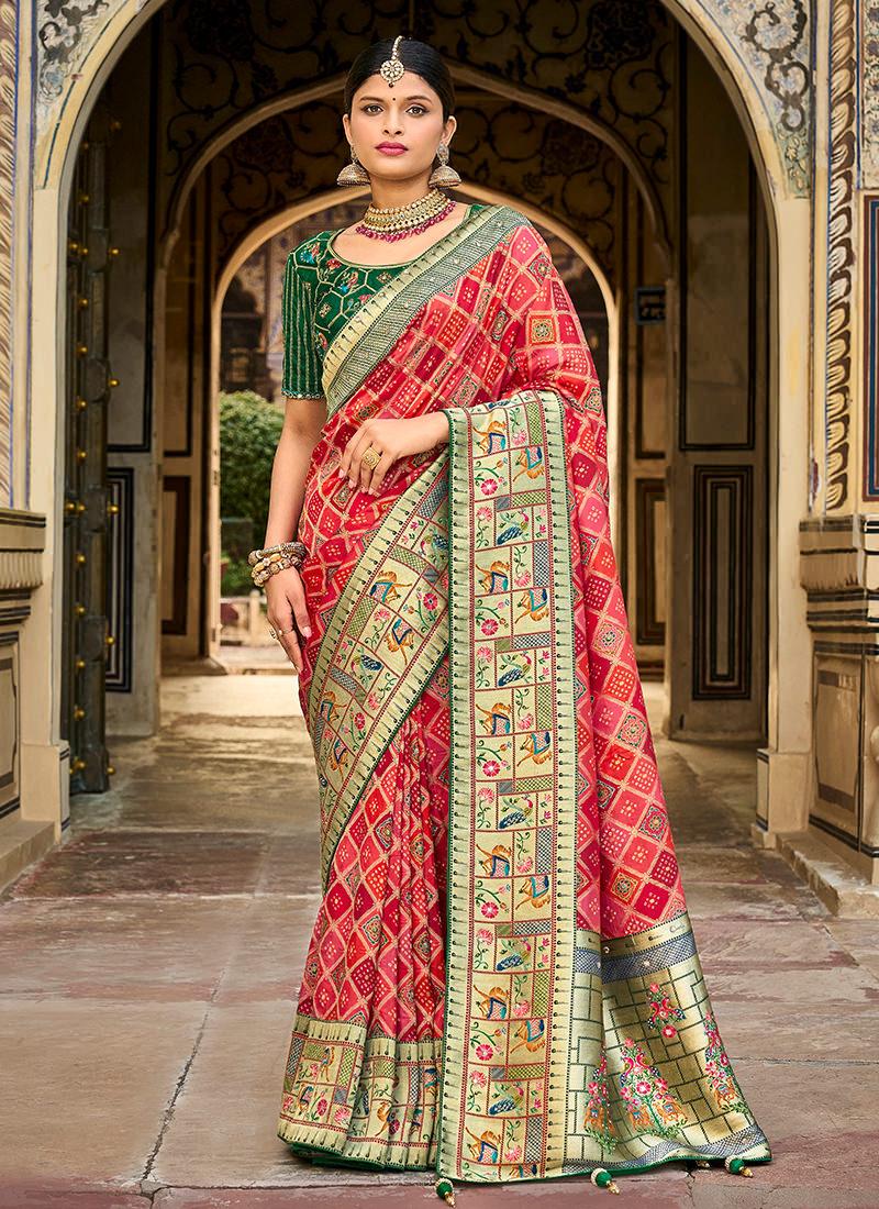 Heavy Silk Peach Silk Saree For Wedding Outlet Locations