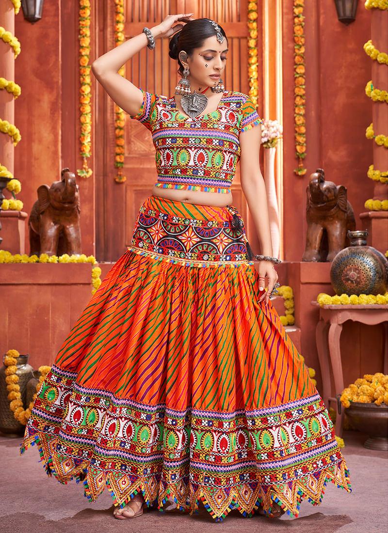 Patola Print Orange Color Navrati Chaniya Choli Online Online Cheap Pice