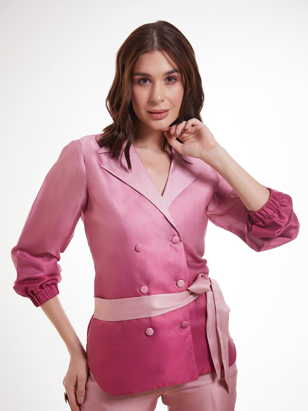 Shaded Modal satin blazer and pant co-ords set Discount Codes Really Cheap