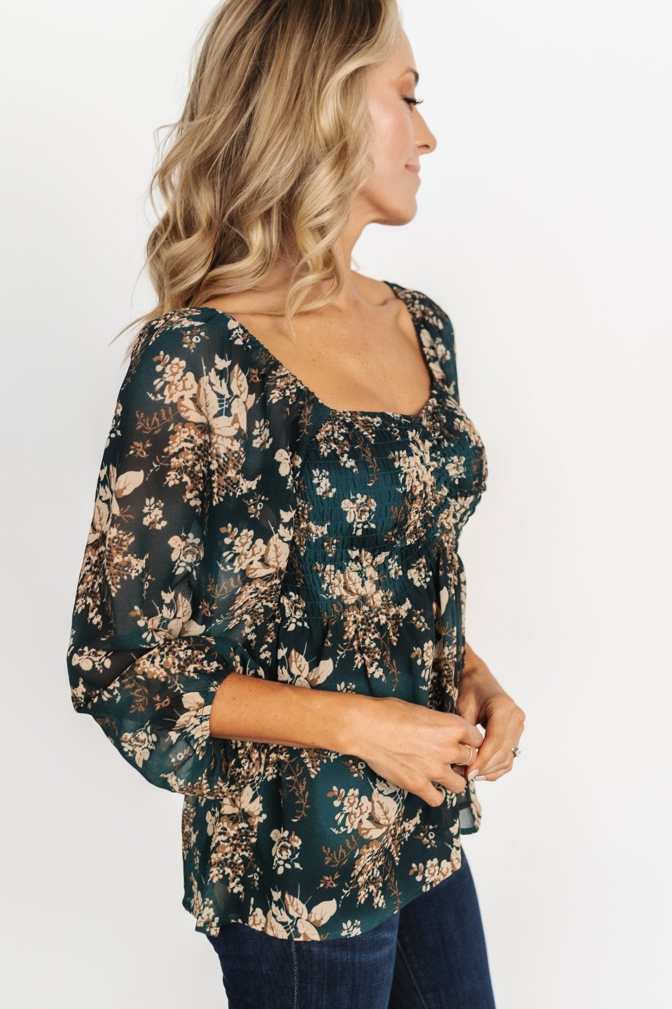 Fenna Smocked Top | Topaz Floral Classic Cheap Pice