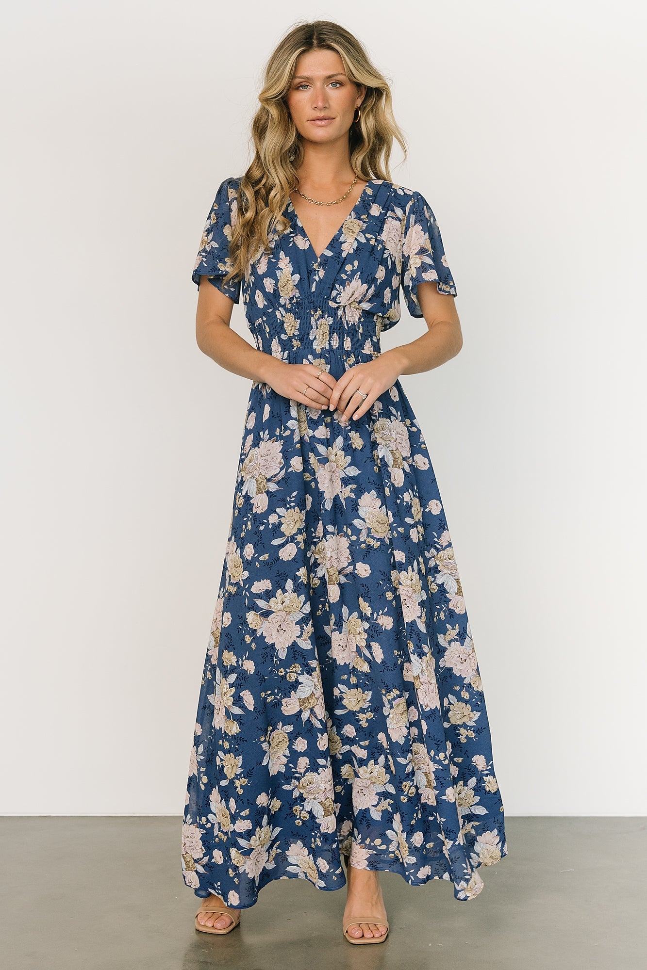 Birdie Maxi Dress | Blue + Blush Floral Official Site For Sale