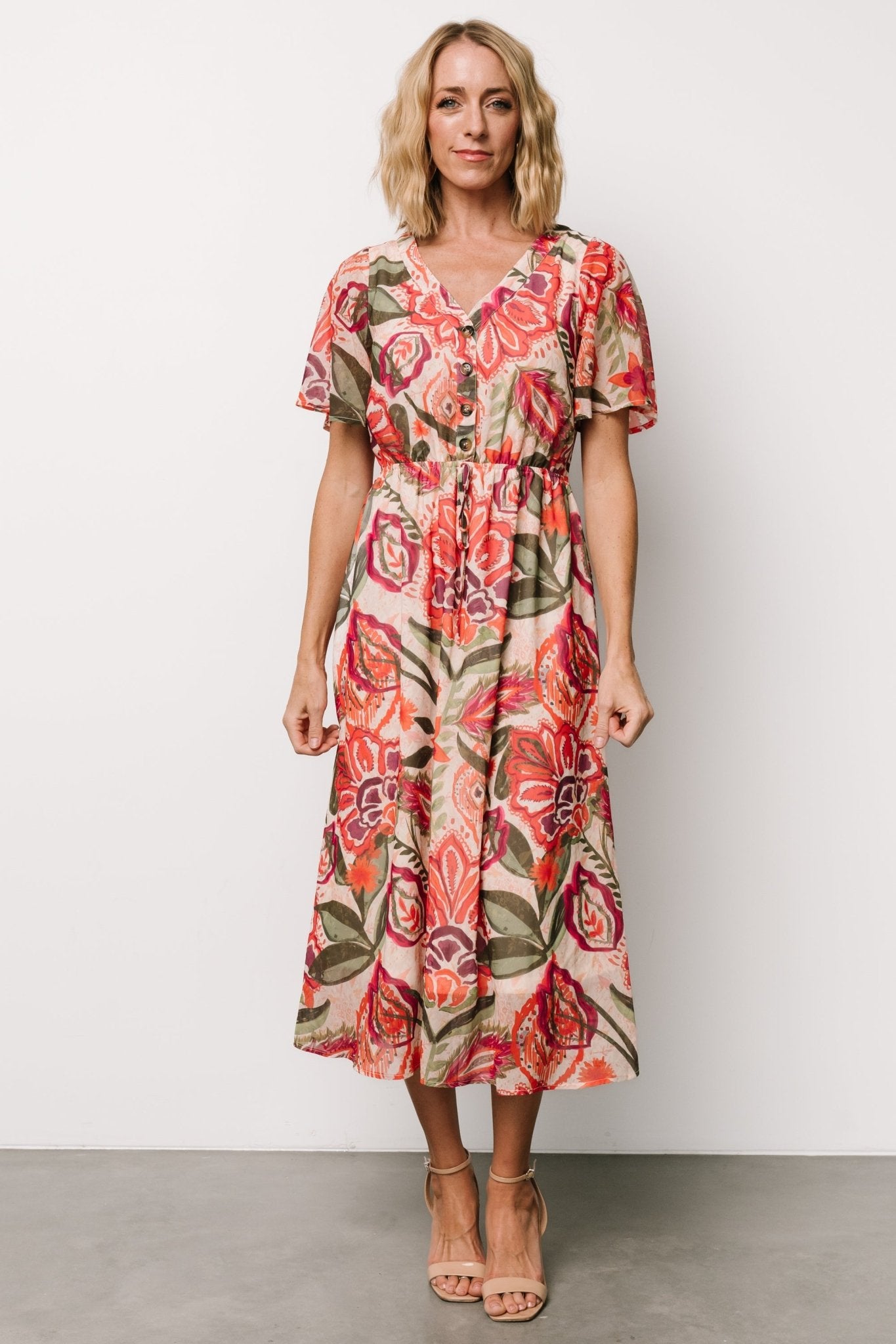 Junie Midi Dress | Multi Print Free Shipping For Cheap