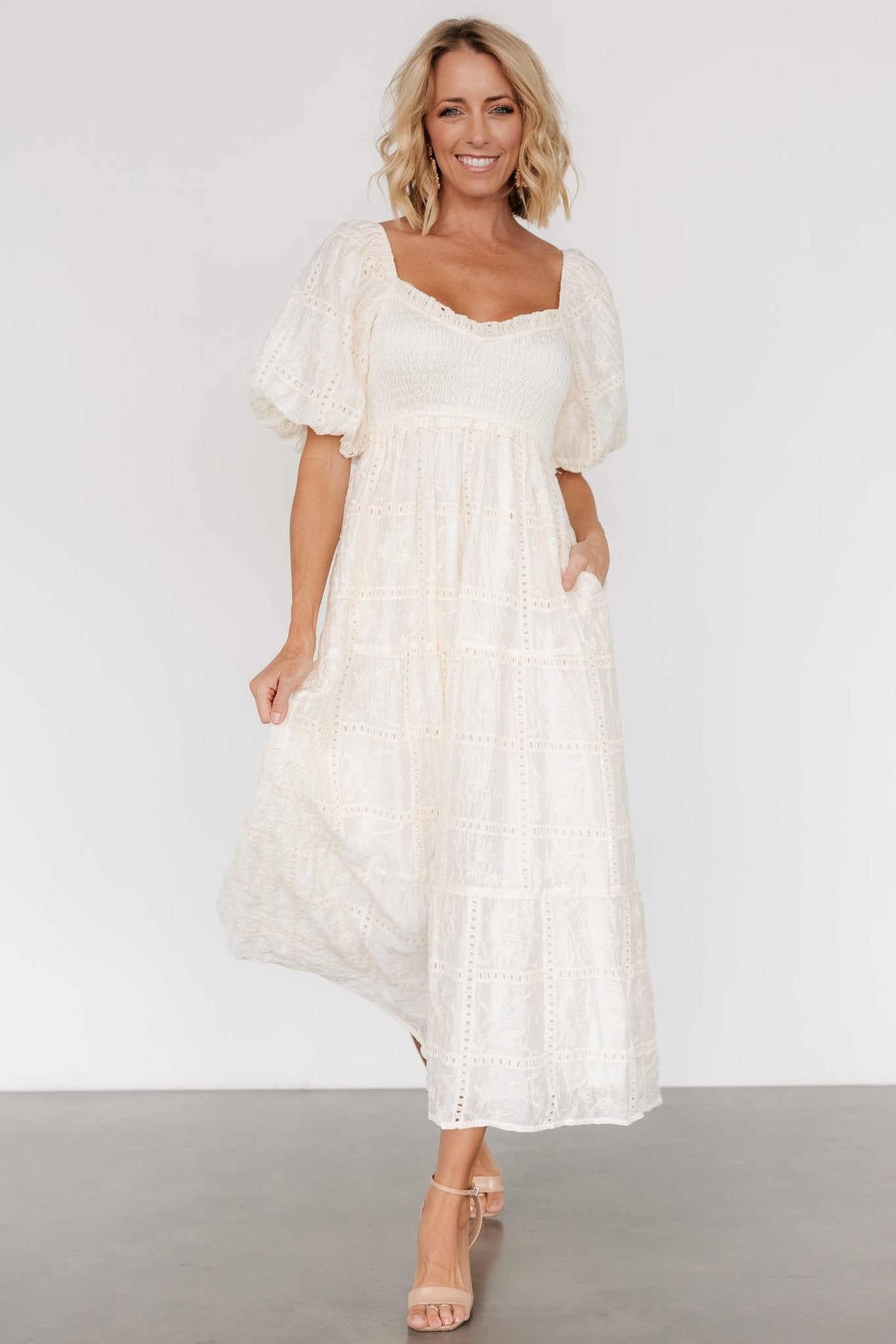 Colin Eyelet Dress | Cream Great Deals Cheap Pice