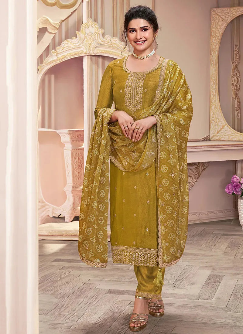 Sandy Taupe Colored Designer Embroidered Straight Suit Pick A Best For Sale