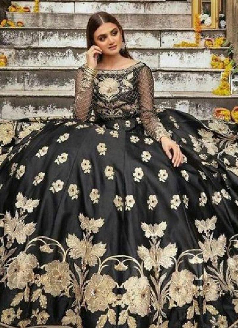 Eye-Captivating Party Wear Black Flared Lehenga Choli Buy Cheap Outlet