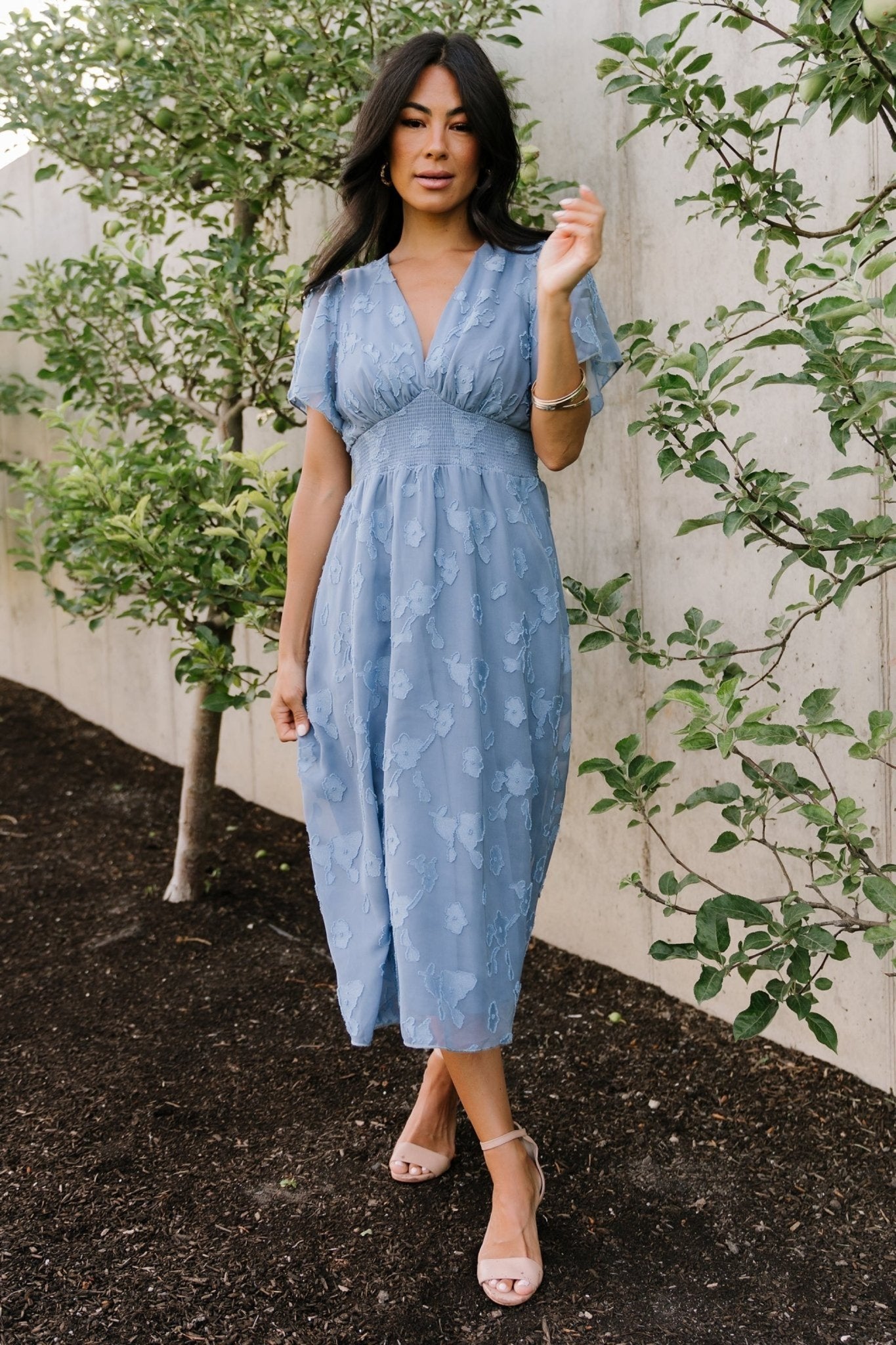 June Smocked Midi Dress | Blue Cheap Amazon