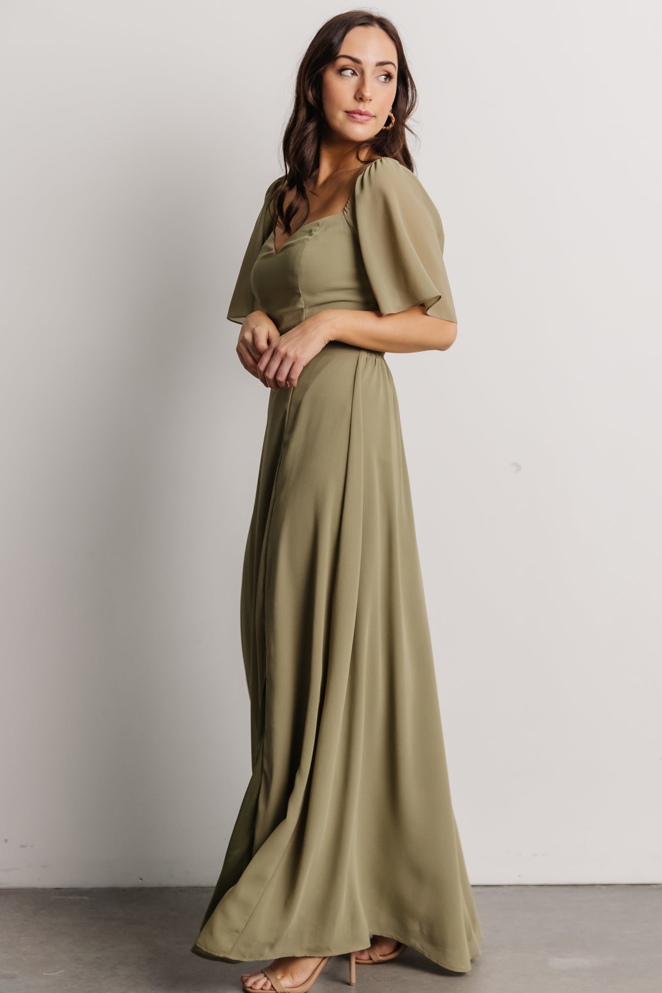 Sierra Sweetheart Maxi Dress | Dusty Olive Sale Supply