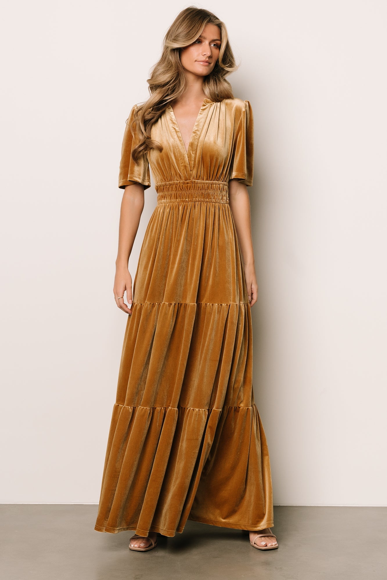 Artemis Velvet Maxi Dress | Dark Gold Clearance Clearance