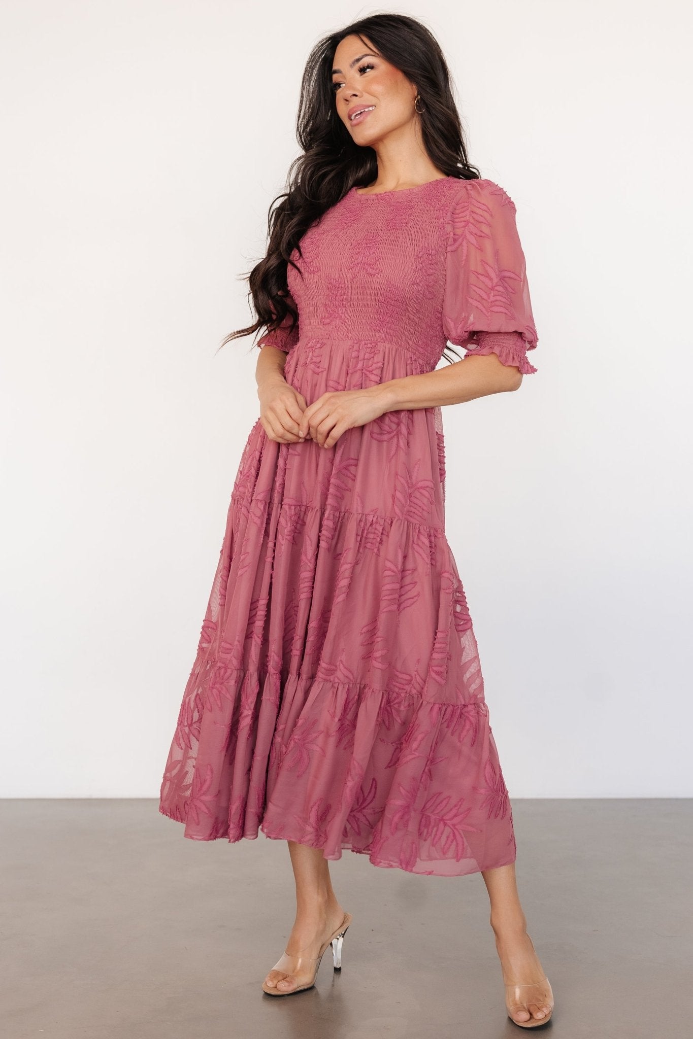 Nellie Smocked Midi Dress | Vintage Rose Discount Recommend