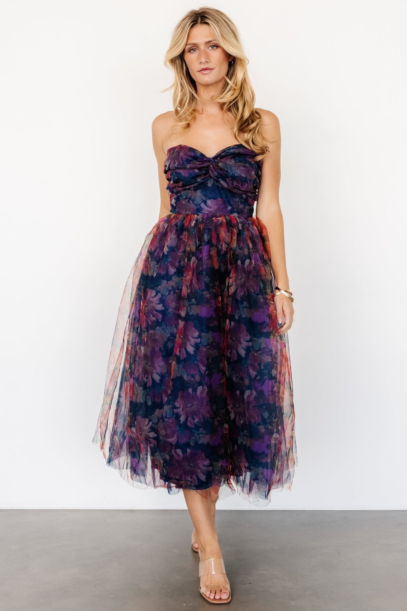 Cristelle Strapless Dress | Navy Multi Floral Release Dates Sale Online