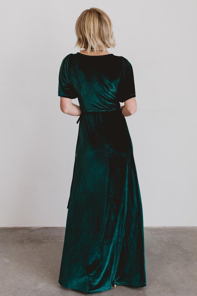 Meghan Velvet Wrap Maxi Dress | Emerald Store Cheap Online