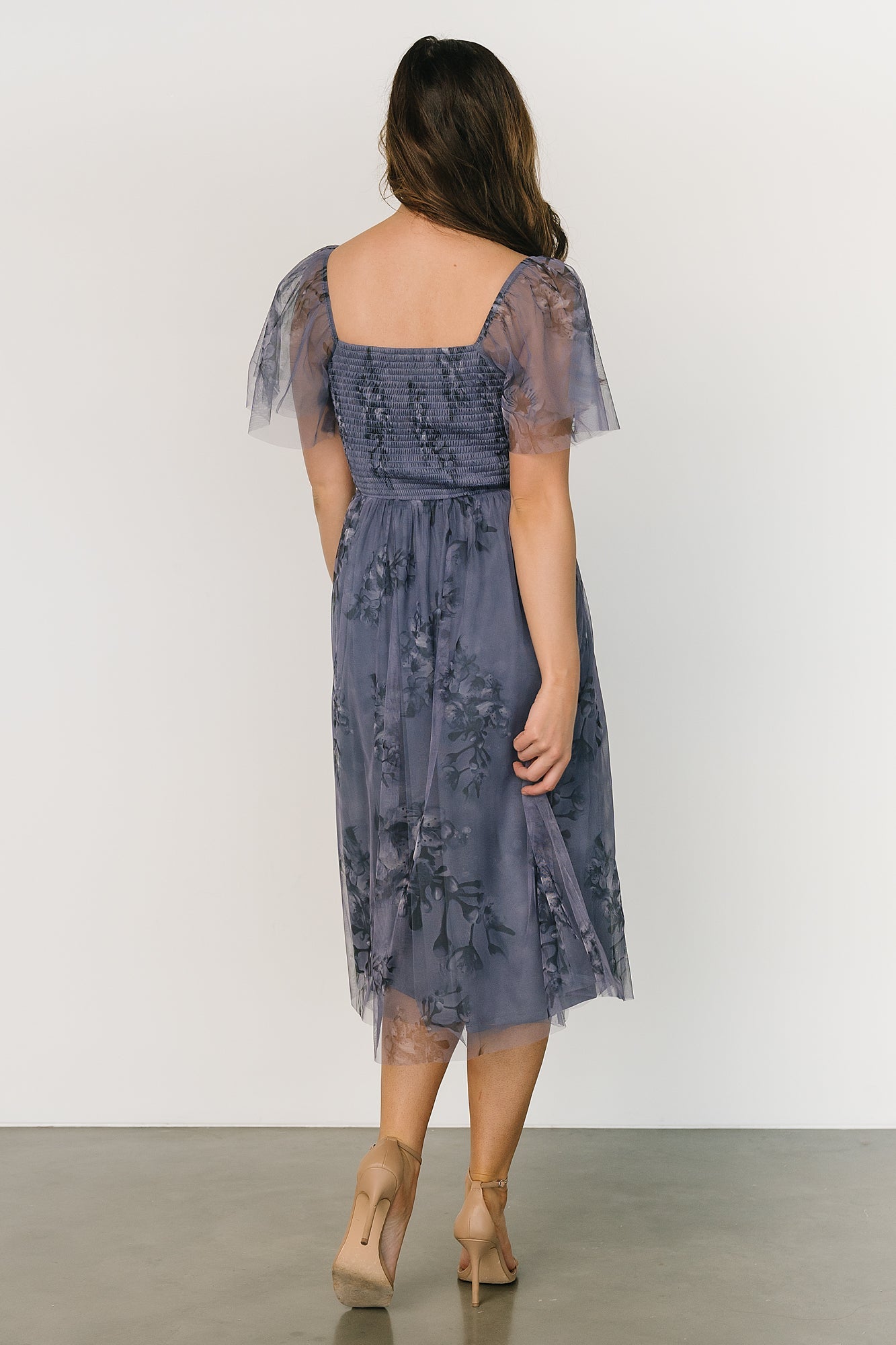 Gwyneth Tulle Midi Dress | Slate Blue Multi Cheap Sale Collections