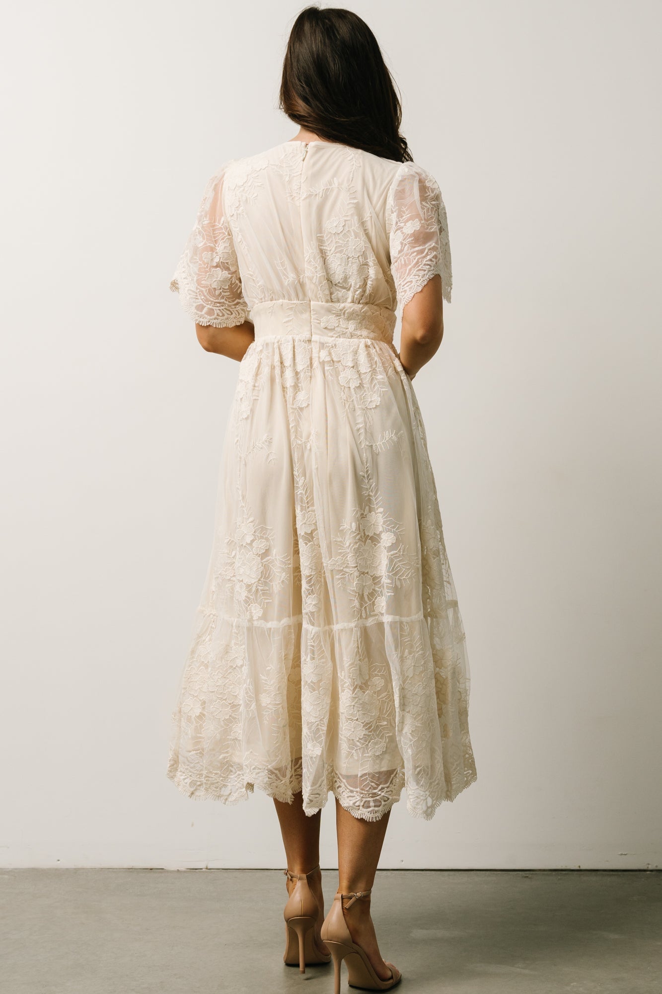 Clarisa Lace Midi Dress | Vintage Cream Cheap Fake