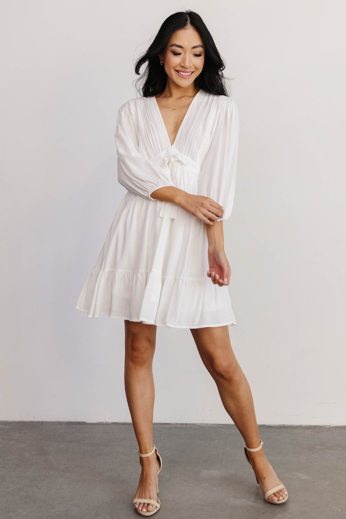 Amelia Boho Mini Dress | Off White Free Shipping Fashion Style