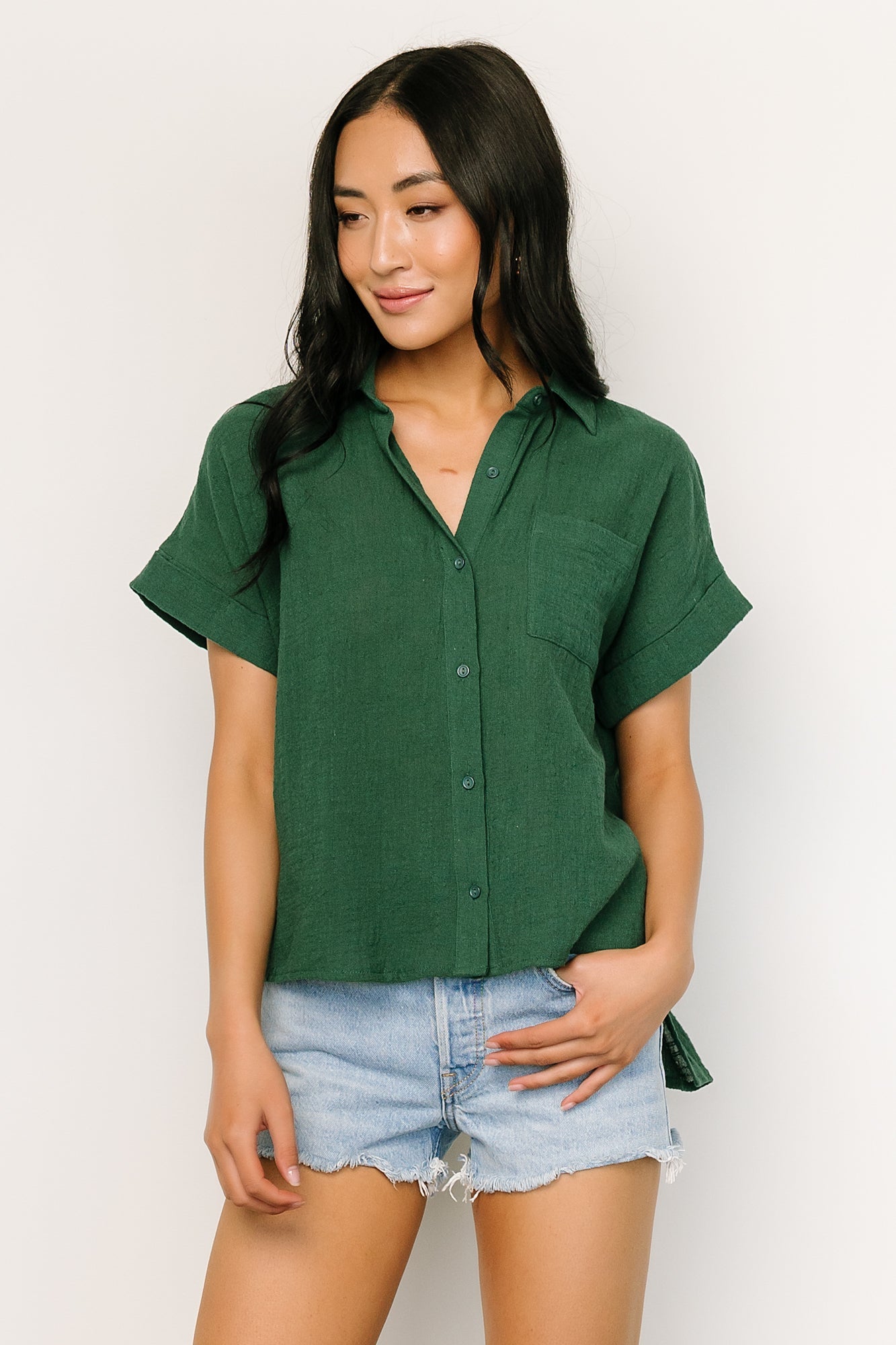 Hammond Short Sleeve Top | Dark Green Buy Cheap Many Kinds Of