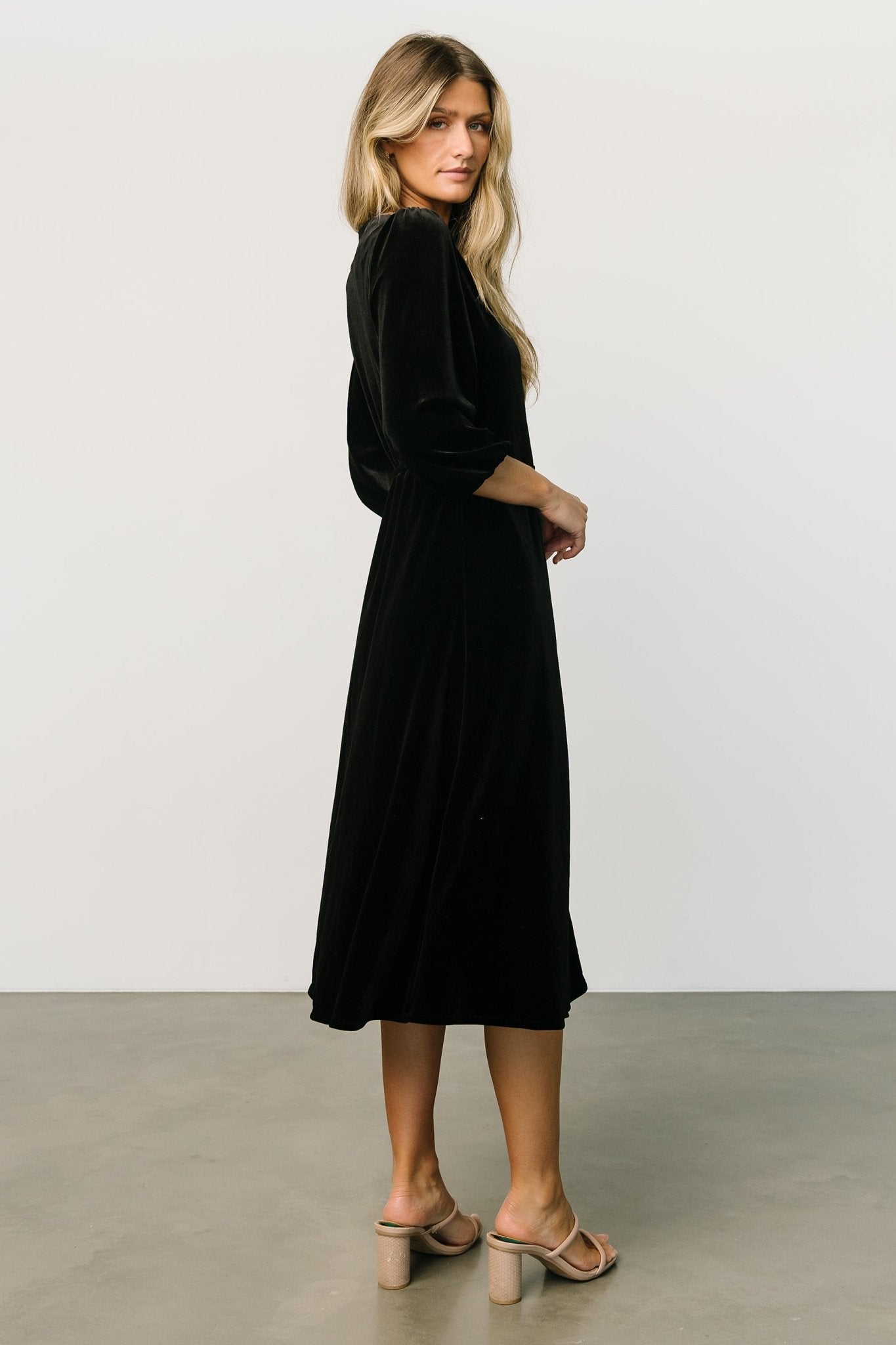 Beckinsale Velvet Wrap Dress | Black Shop Offer Online