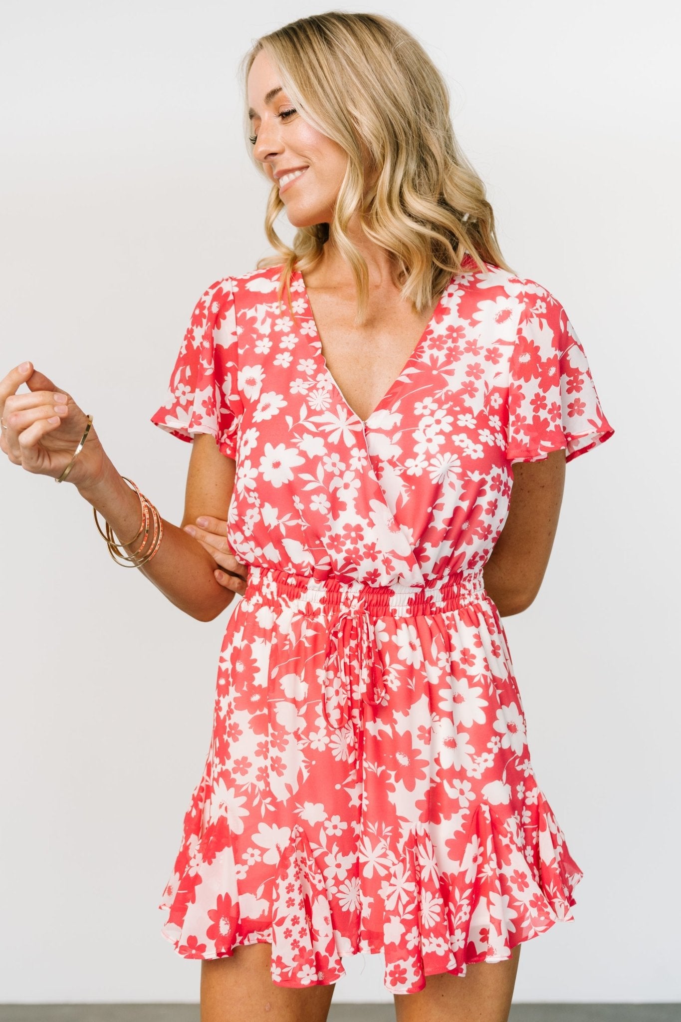 Candy Romper | Coral + White Floral Cheap Explore