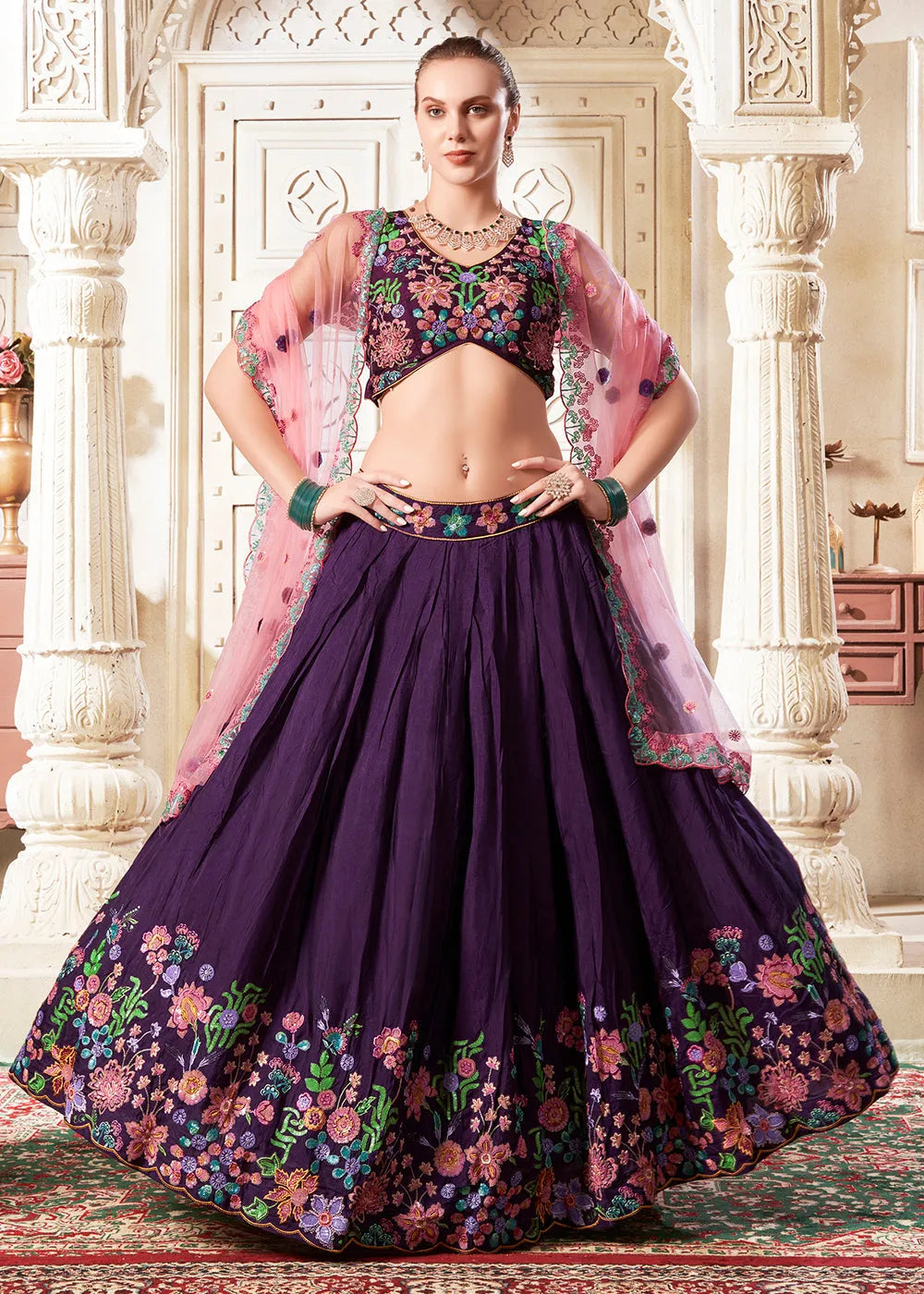 Outstanding and Precious Wine Designer Wedding Style Lehenga Choli Clearance From China