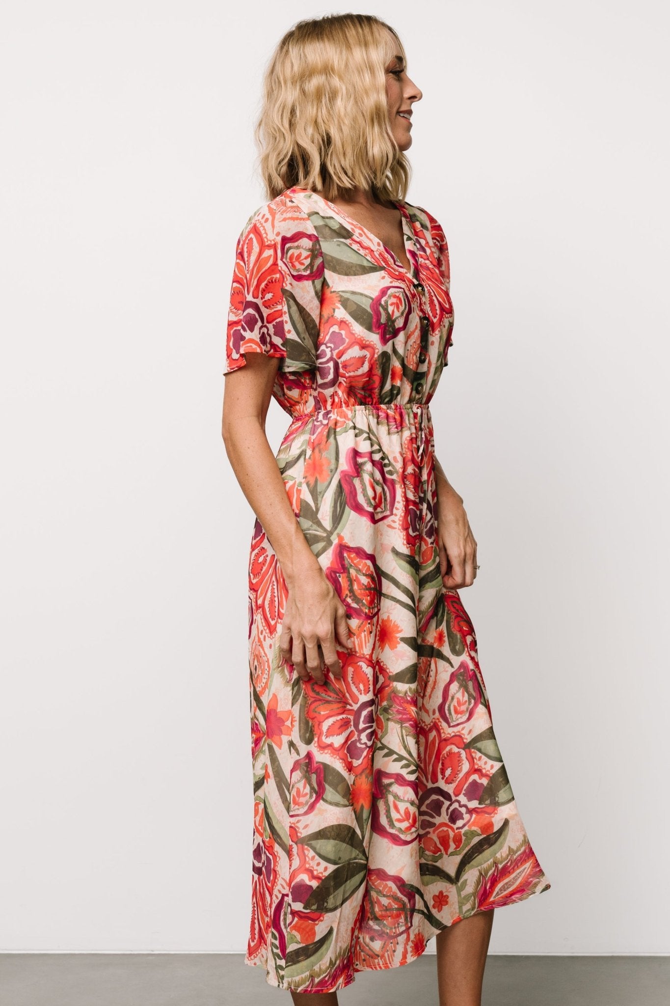 Junie Midi Dress | Multi Print Free Shipping For Cheap