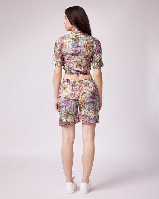 Enchanting Multi-Color Floral Printed Cotton Co-Ord Set Visit Online