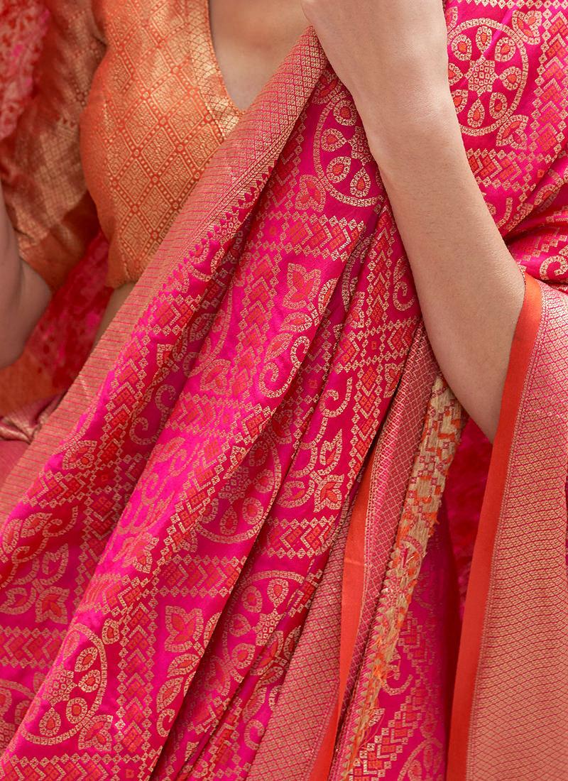 Rani Pink Traditional Patola Saree Outlet The Cheapest