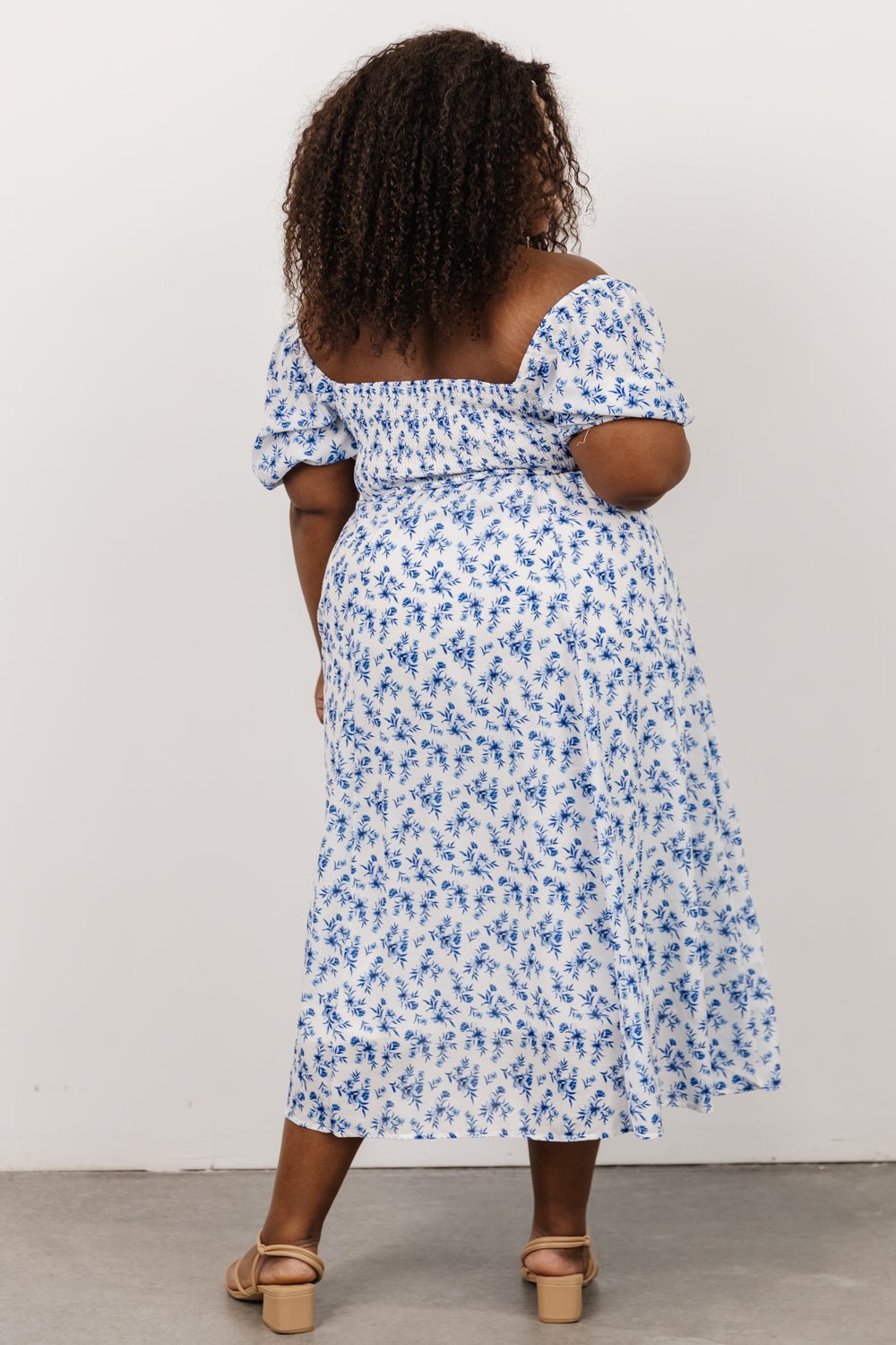 Gwen Smocked Midi Dress | Blue Floral Buy Cheap Big Discount