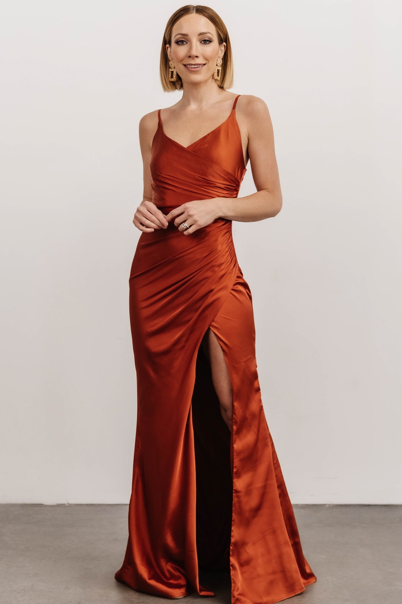 Monet Satin Gown | Rust 100% Authentic Cheap Online